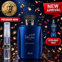 Rasasi Hawas Gold Digger (ULTRA MALE TWIST) 5ML SAMPLES PRE ORDER SHIP BY 8/30