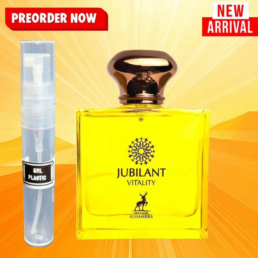 MAISON ALHAMBRA Jubilant Vitality(EROS ENERGY  TWIST) 5ML DECANTS.  PRE-ORDER SHIP BY 11/12