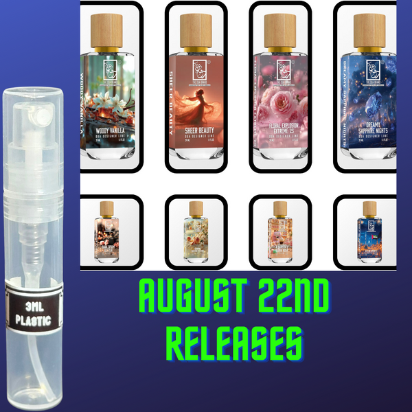 DUA FRAGRANCES AUGUST 22ND RELEASES 3ML SAMPLES PRE-ORDER SHIP BY 8/30
