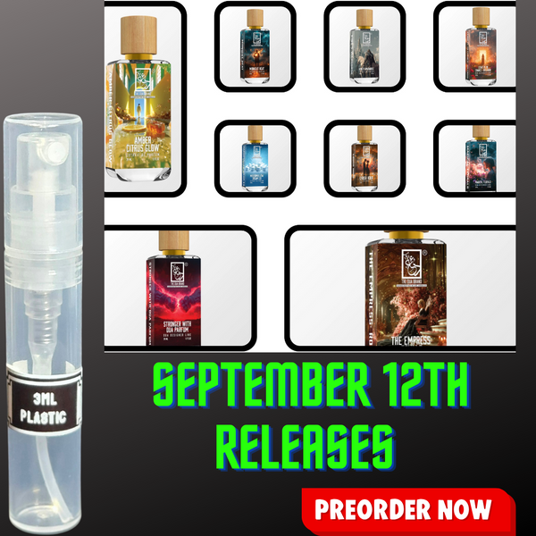 DUA FRAGRANCES SEPTEMBER 12TH RELEASES 3ML SAMPLES PRE-ORDER SHIP BY 9/19