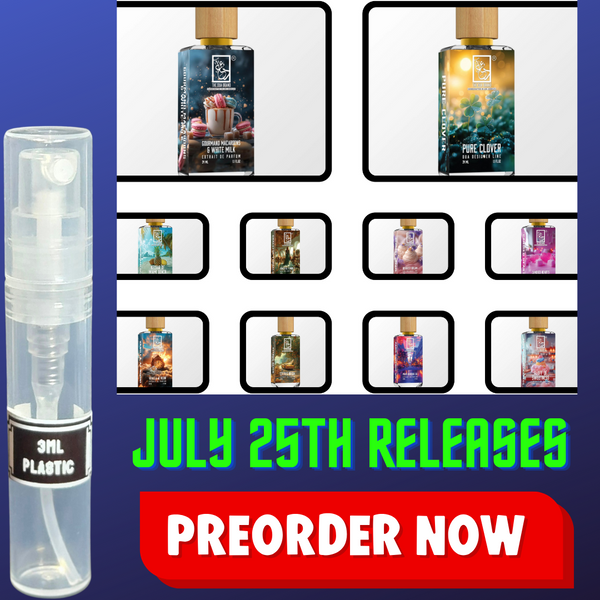 DUA FRAGRANCES JULY 25TH  RELEASES 3ML SAMPLES PRE-ORDER SHIP BY 8/1