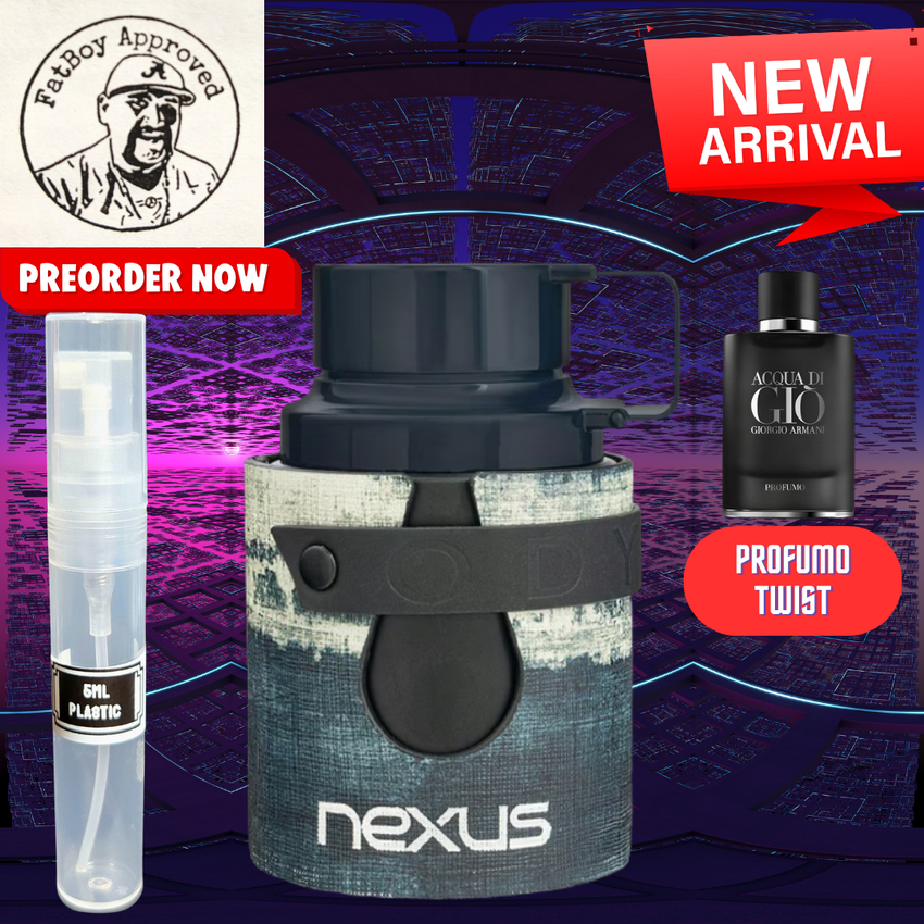 ARMAF ODYSSEY NEXUS ( PROMUFO TWIST) 5ML SAMPLES PRE ORDER SHIP 9/1