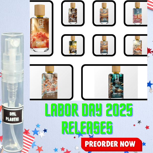 DUA FRAGRANCES LABOR DAY 2025 RELEASES 3ML SAMPLES PRE-ORDER SHIP BY 9/6