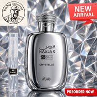 Rasasi Hawas Crystelle Imrasasi  5ml SAMPLES PRE-ORDER SHIP BY 10/30