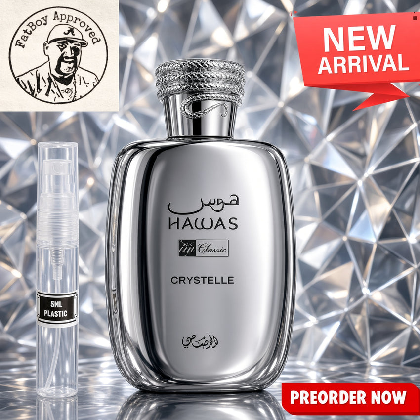Rasasi Hawas Crystelle Imrasasi  5ml SAMPLES PRE-ORDER SHIP BY 10/30