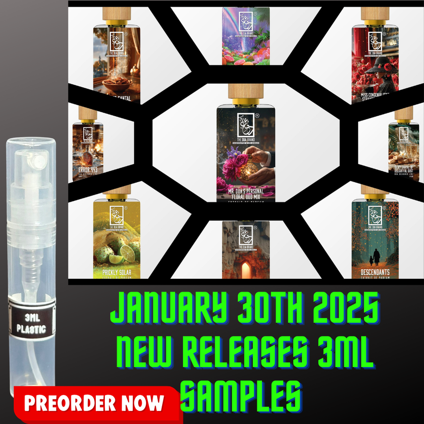 DUA FRAGRANCES JANUARY 30TH RELEASES 3ML SAMPLES PRE-ORDER
