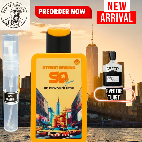STREET ORIGINS ON NEW YORK TIME (AVENTUS TWIST) 5ml SAMPLES PRE-ORDER SHIP BY 5/26