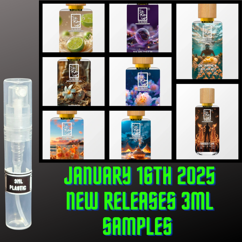 DUA FRAGRANCES JANUARY 16TH RELEASES 3ML SAMPLES