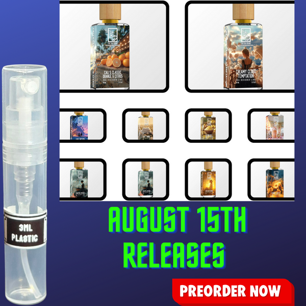 DUA FRAGRANCES AUGUST 15TH RELEASES 3ML SAMPLES PRE-ORDER SHIP BY 8/22
