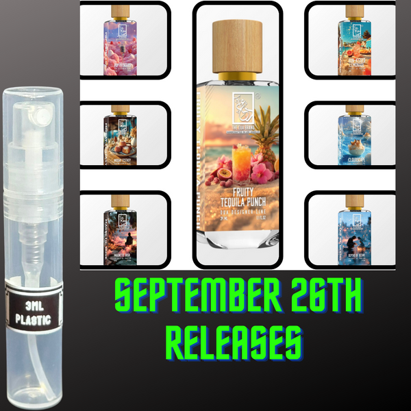 DUA FRAGRANCES SEPTEMBER 26TH RELEASES 3ML SAMPLES PRE-ORDER SHIP BY 10/3