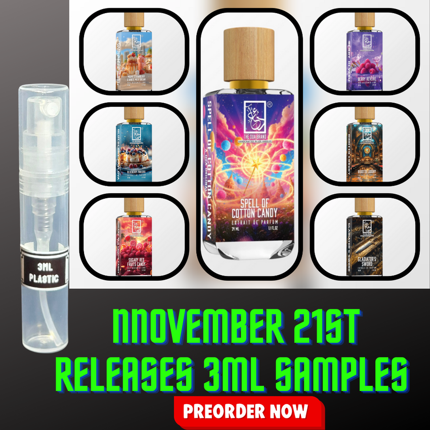 DUA FRAGRANCES NOVEMBER 21ST NEW RELEASES 3ML SAMPLES PRE-ORDER SHIP BY 11/28