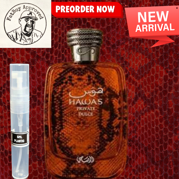 RASASI HAWAS PRIVATE DULCE 5ML SAMPLES PRE-ORDER SHIP BY 9/27