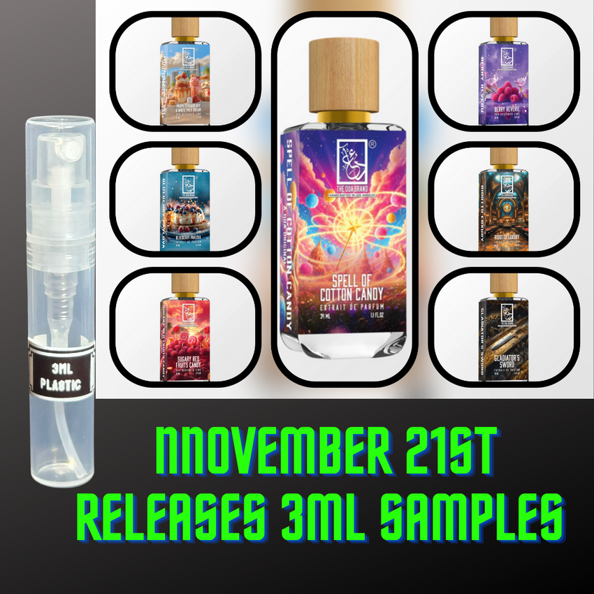 DUA FRAGRANCES NOVEMBER 21ST NEW RELEASES 3ML SAMPLES PRE-ORDER SHIP BY 11/28