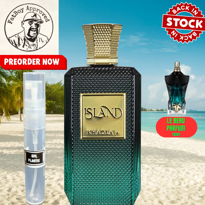 KHADLAJ ISLAND FOR MAN (LE BEAU PARFUM TWIST) 5ML SAMPLES **RESTOCKING** PRE ORDER NOW. SHIP BY 8/8