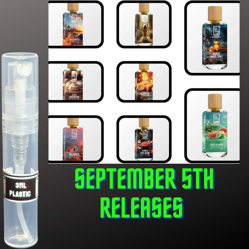 DUA FRAGRANCES SEPTEMBER 5TH RELEASES 3ML SAMPLES PRE-ORDER SHIP BY 9/12