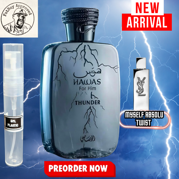 RASASI HAWAS THUNDER (MYSELF ABSOLU TWIST) 5ML SAMPLES PRE-ORDER SHIP BY 5/31