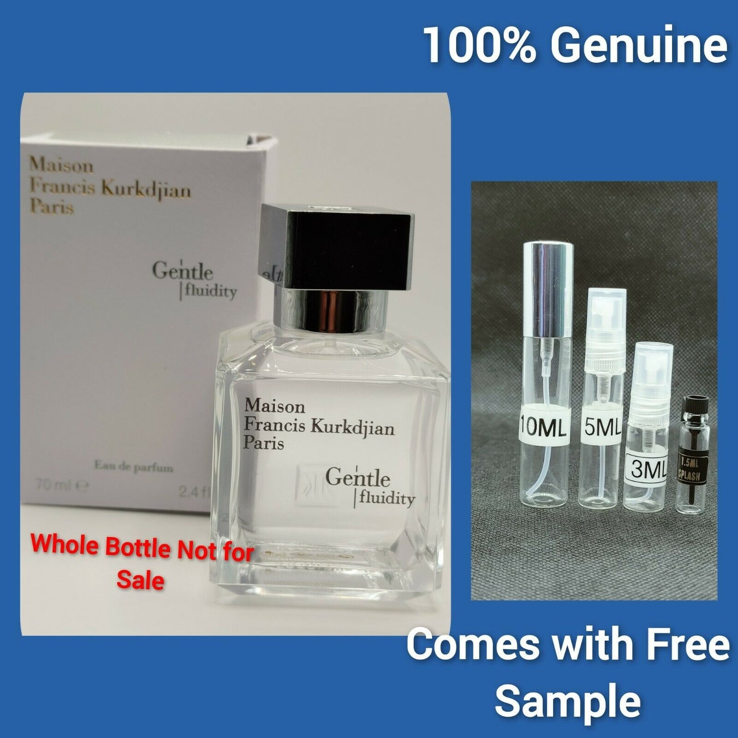 Maison Frances Kurkdjan  Gentle Fluidity Silver  Samples Plus Free Sample+bag