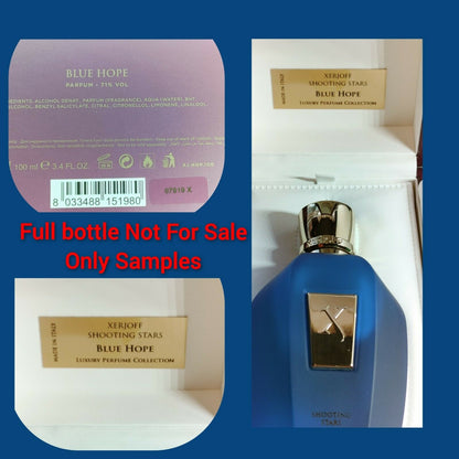 Xerjoff Blue Hope Samples Plus Free Sample+bag