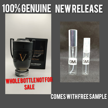 INVICTUS VICTORY BY PACO ROBANE SAMPLES. COMES WITH FREE SAMPLE AND TRAVEL BAG