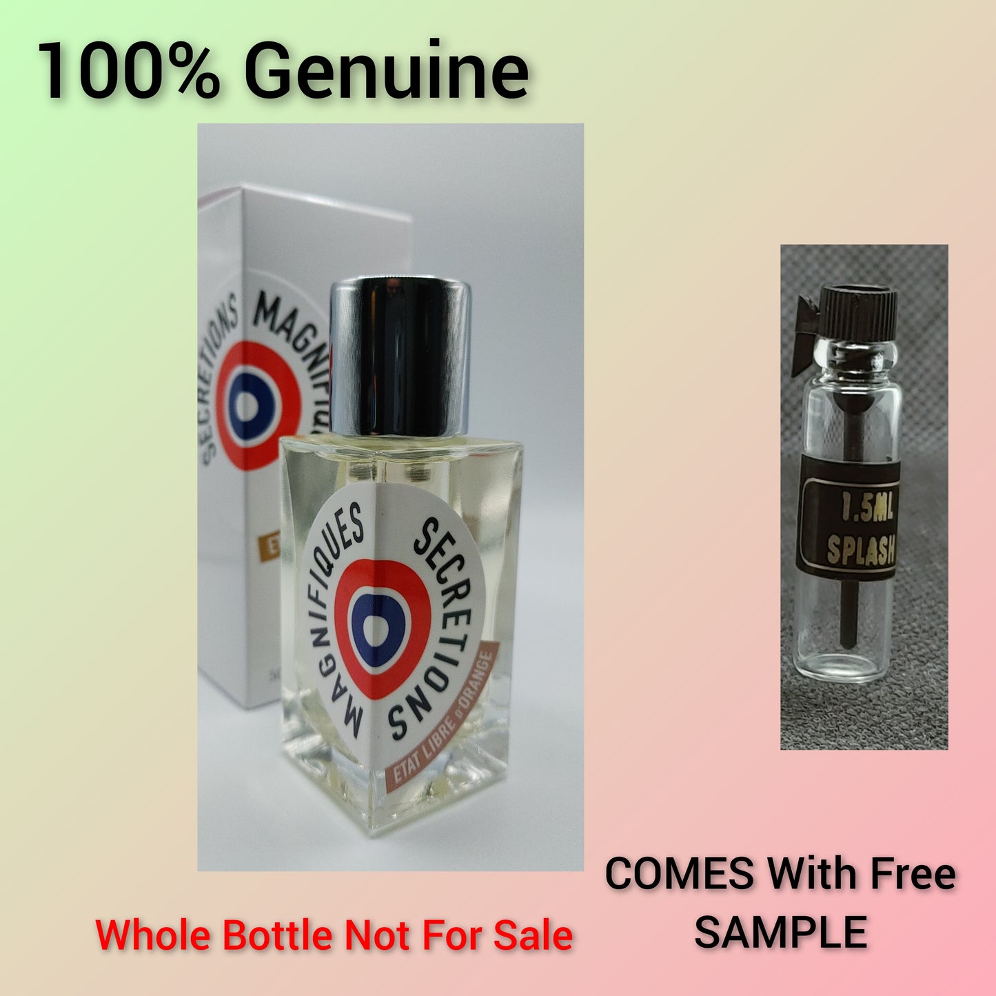 MAGNIFICENT SECRETIONS SAMPLE 1.5ml VIAL. PLUS FREE SAMPLE AND TRAVEL BAG