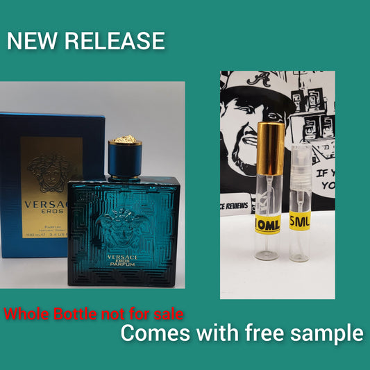 Versace Eros Parfum 2022 Samples.Plus Free Sample+bag