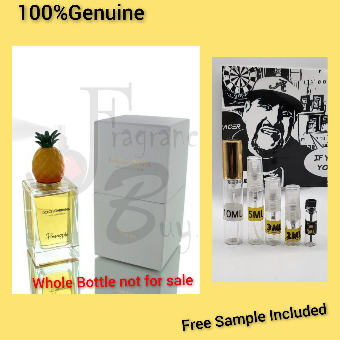 Pineapple Dolce&Gabbana for women and men Decants. Comes with free sample and bag