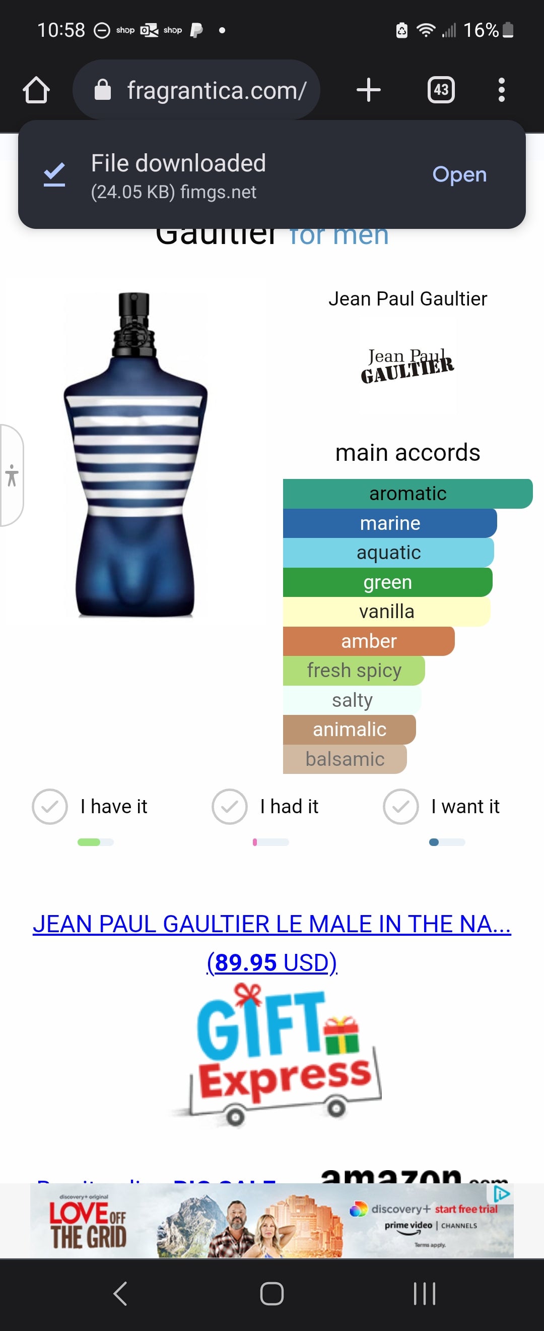 Le Male In The Navy Jean Paul Gaultier for men
